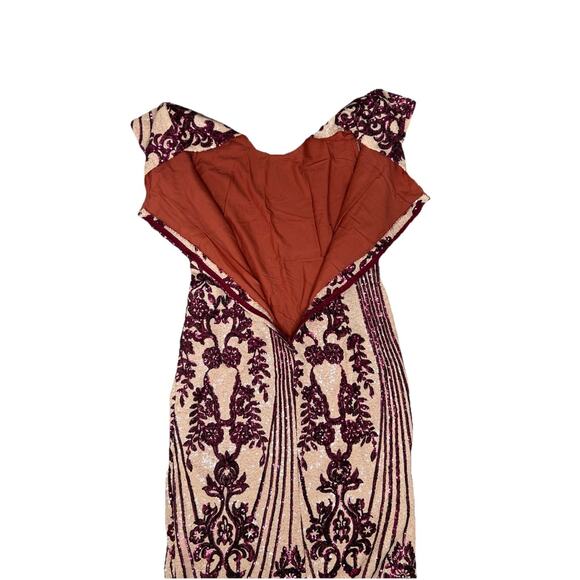 Handmade Multicolor Purple Pink Ivory Sequin Short Sleeve Sheath Dress Sz Small - Picture 11 of 11